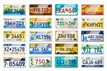 پلاک خودروها در آمریکا چه شکلی است؟ پلاک خودروها در آمریکا چه شکلی است؟